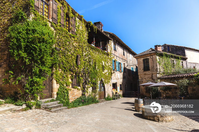 Centre du village de Bruniquel,Tarn, Midi-Pyrénées, Occitanie, France