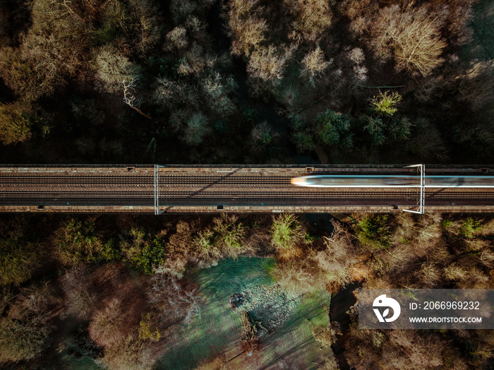 UK Commuter Train Bird’s Eye View