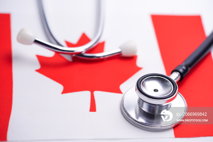 Stethoscope with Canada flag.