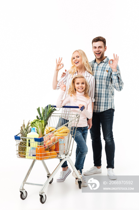 Full length portrait of a smiling family