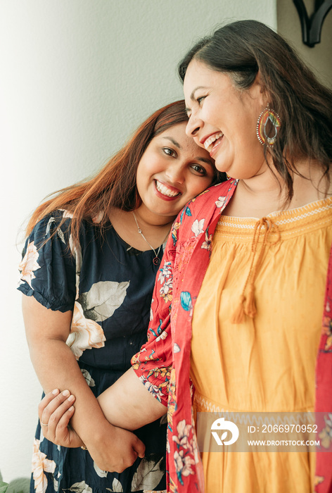 South Asian Mother and daughter portraits at home