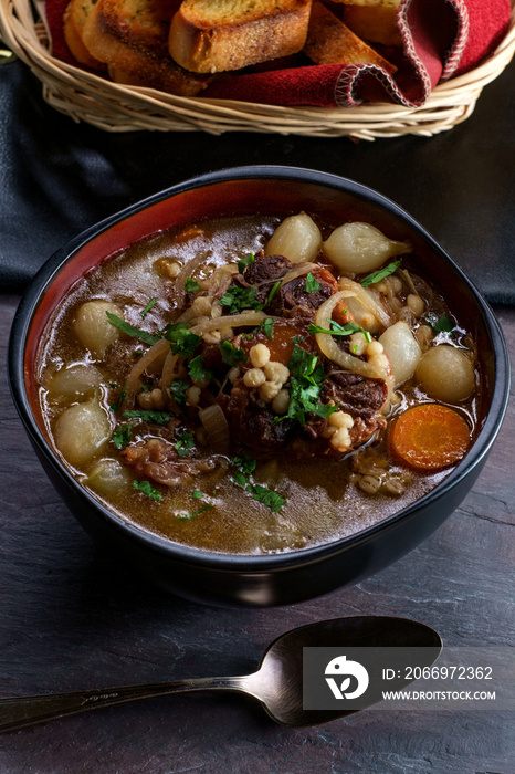 Oxtail Soup Onion Barley