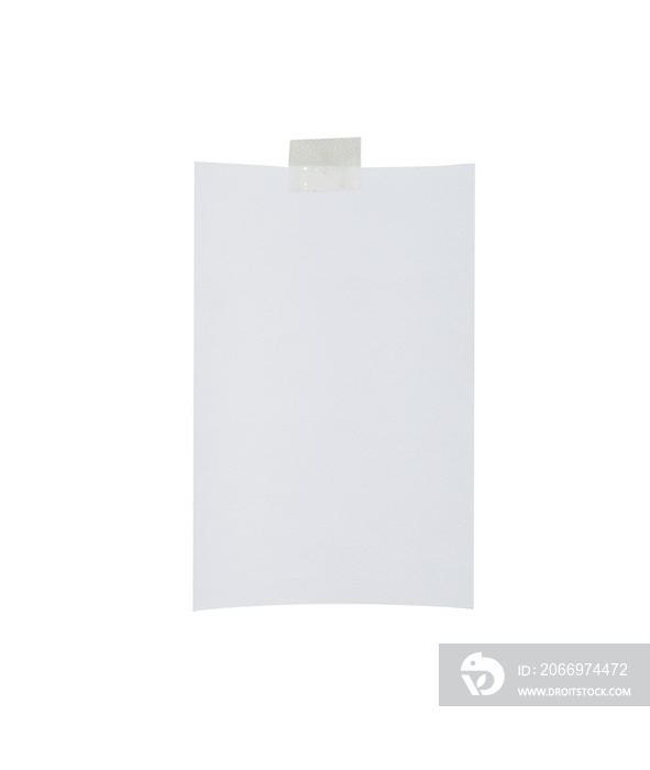 blank note paper with transparent tape