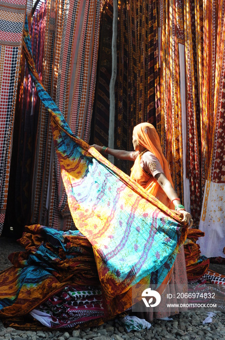 woman , textile Industry , rural Rajasthan, India