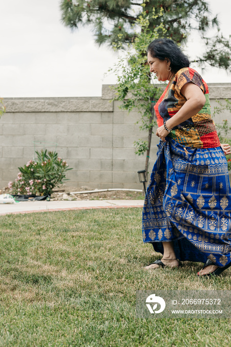 South Asian grandparent with grand daughter