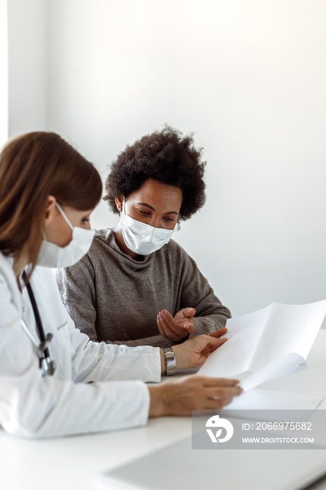 Woman looking at her diagnosis.