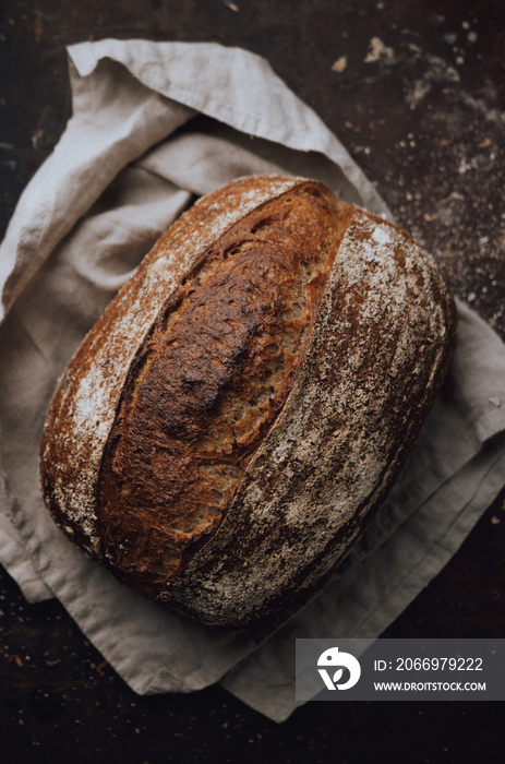 Homemade sourdough rustic bread