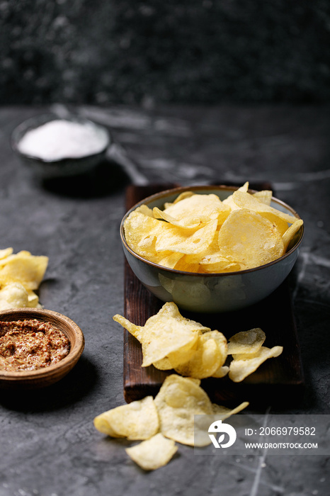 Bowl of home made potato chips