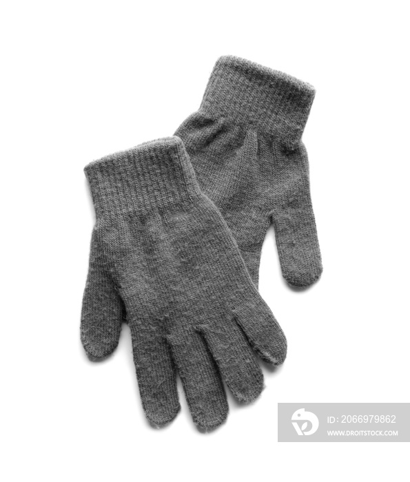 Pair of winter gloves isolated on white background