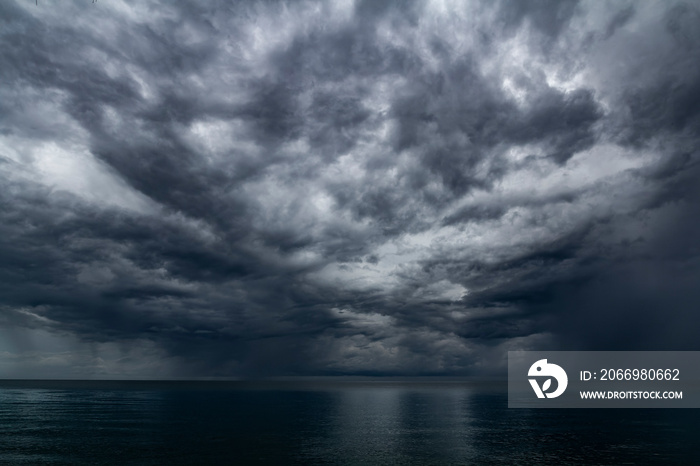 Boat and cloud storm for background