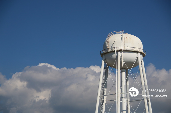 Water Tower with Clouds