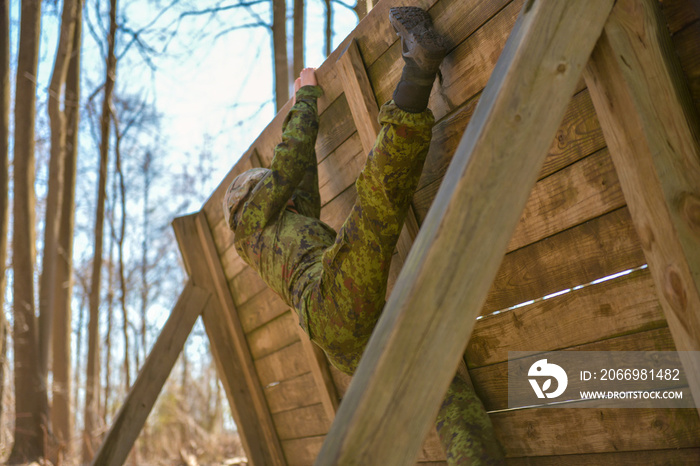 Military training at the academy of a young cadet officer