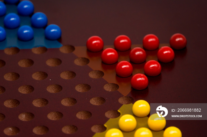 Chinese checkers board detail, Chinese checkers concept