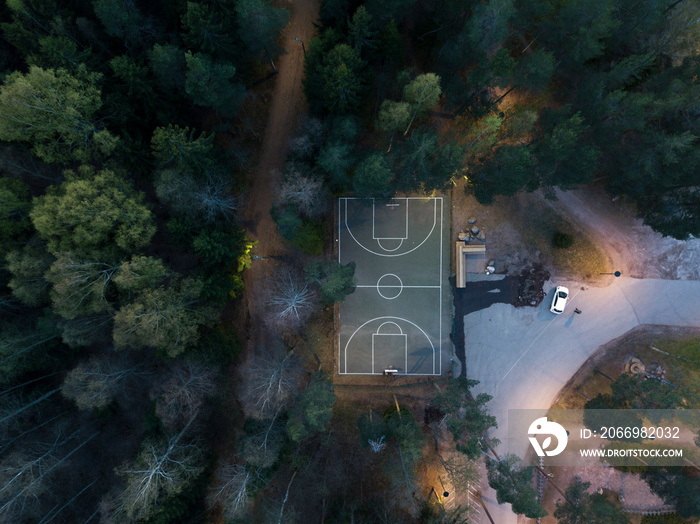 Basketball court in the forest in Finland