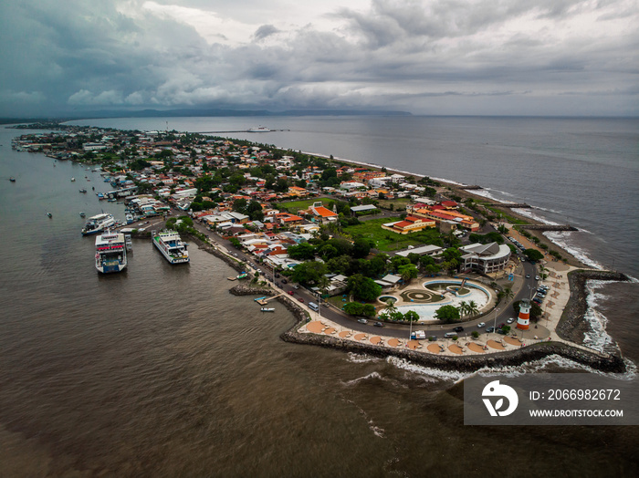 Aerial view of the city of Puntarenas, Costa Rica