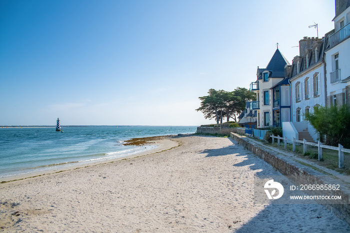 Loctudy in Brittany, French beach and typical houses