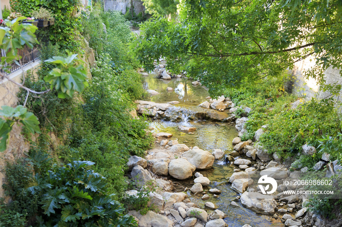 Europe, Spain, Balearic Islands, Mallorca. Esporles. Creek.