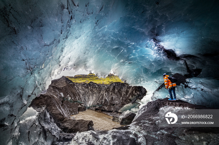 A wonderful view of ice cave in Iceland