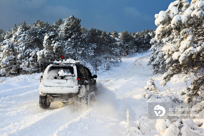 SUV on snow