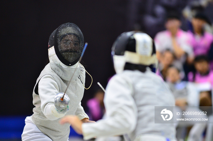 The fencing indoor sport match