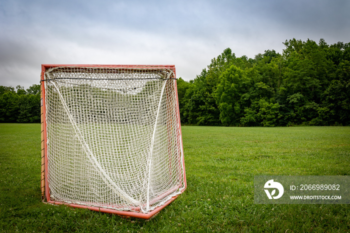 Lacrosse goals in the middle of a lawn in Veteran’s park, Lexington, Kentucky