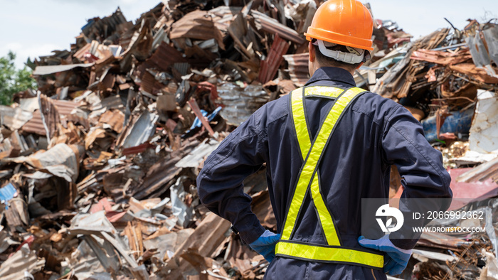 Manufacture worker check recycled plastic product the waste recycling plant,Recycling is processing used materials.