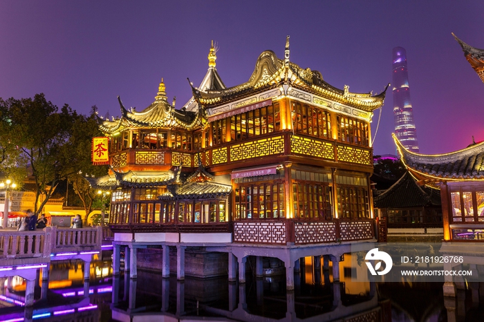 上海外滩城隍庙夜景