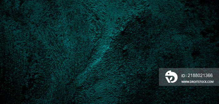 Artistic wallpaper image of dark green and blue background stucco surface.