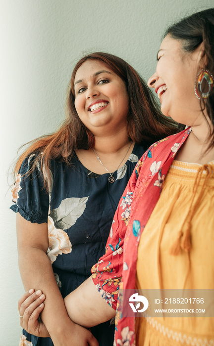 South Asian Mother and daughter portraits at home