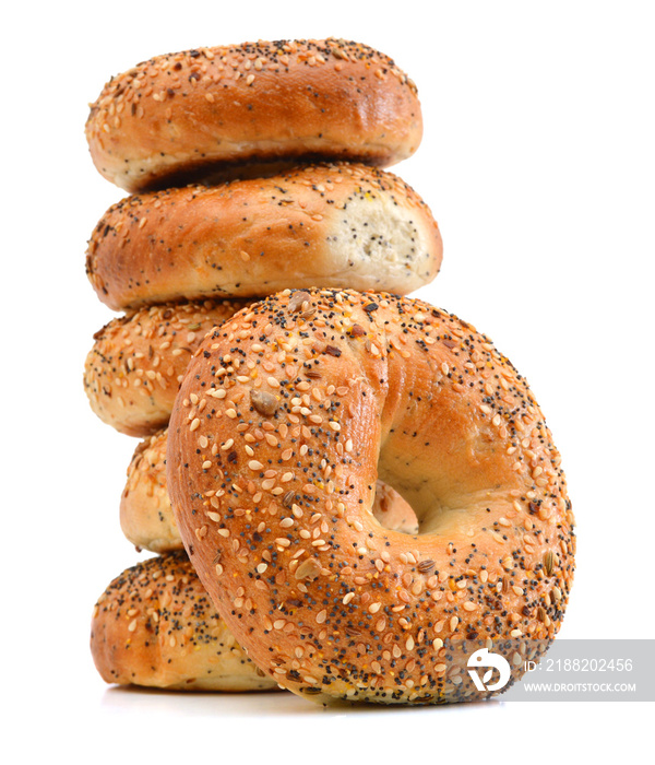 Everything Bagels Isolated on White background