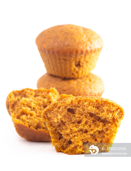 Pumpkin Spice Muffins on a White Background