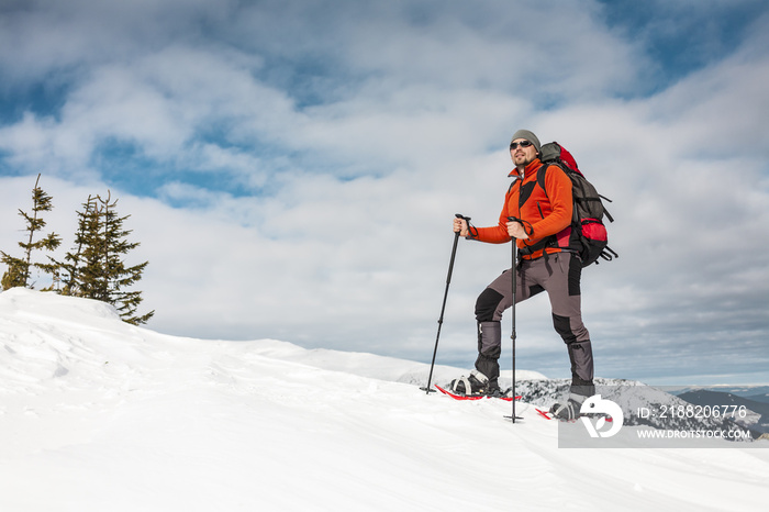 Winter climbing the mountain.