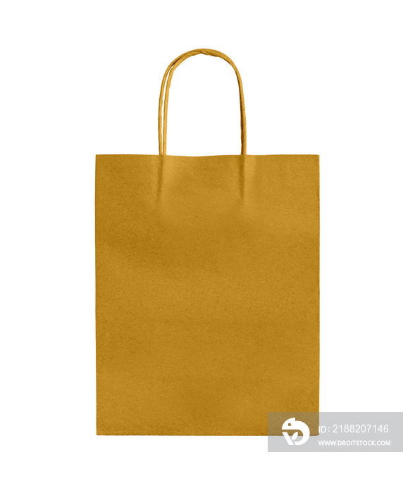 blank yellow paper bag for mockups design