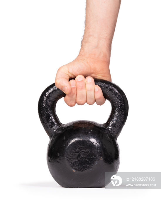 Black kettlebell isolated on white