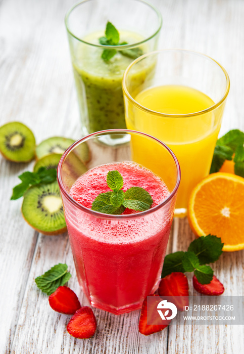 Healthy fruit smoothies