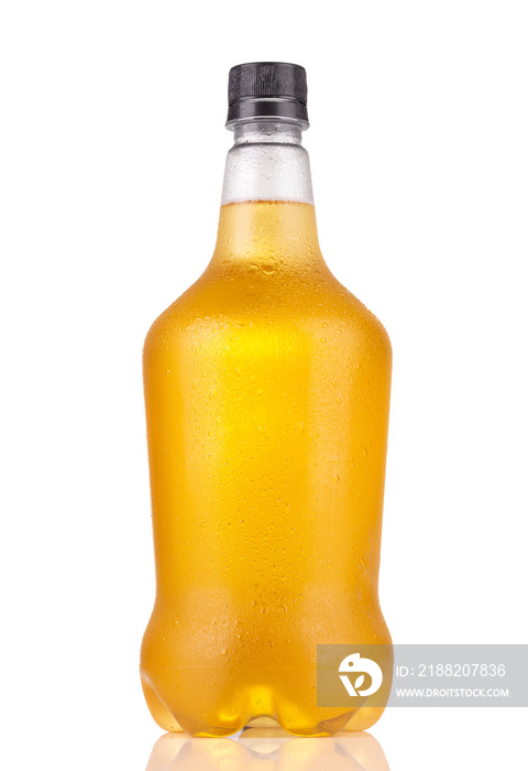 Beer growler with lager beer inside isolated on white background. Great for digital mockup design