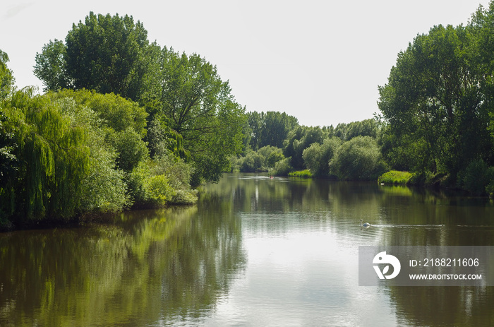 Panoram off Trent river from Ferry Bridge in Burton Upon Trent