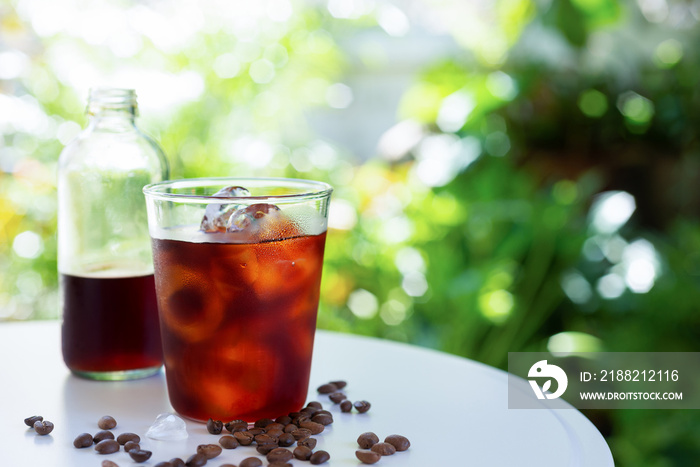 glass of coldbrew coffee with iced