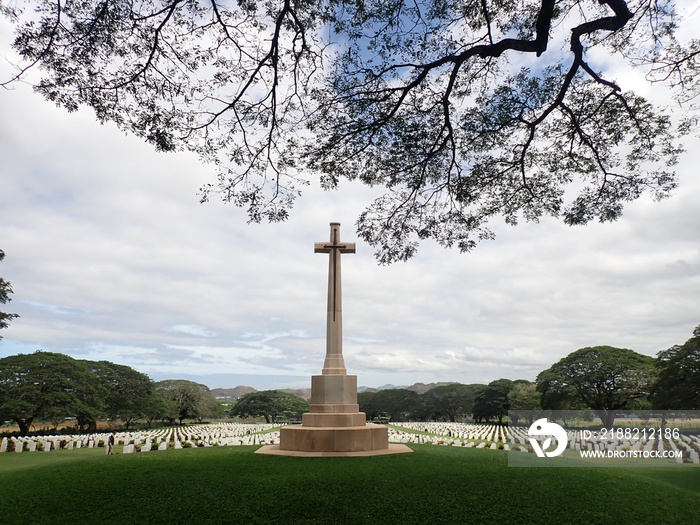 Peaceful setting at a war cemetery PNG