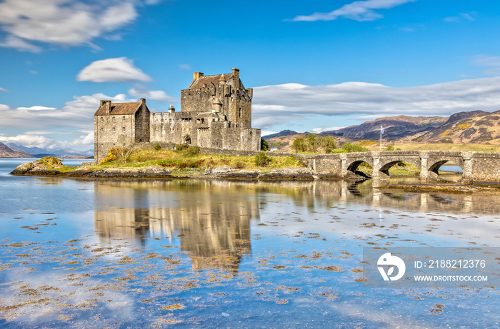 Eilean Donan Castle in Dornie in the Scottish Highlands, Scotland