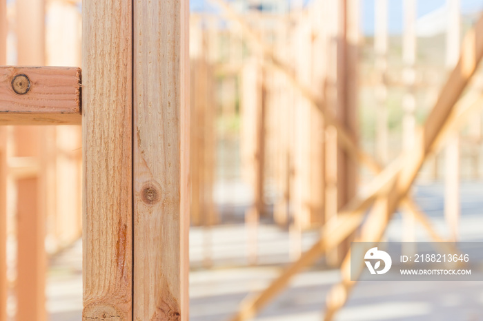 Wood Home Framing Abstract At Construction Site