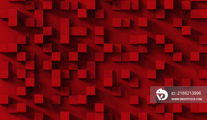 Red cubes abstract background pattern.