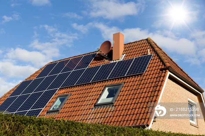 house with solar panels on the roof