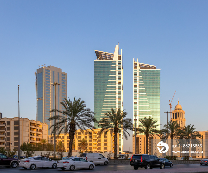 Giant buildings in Riyadh, the capital of the Kingdom of Saudi Arabia