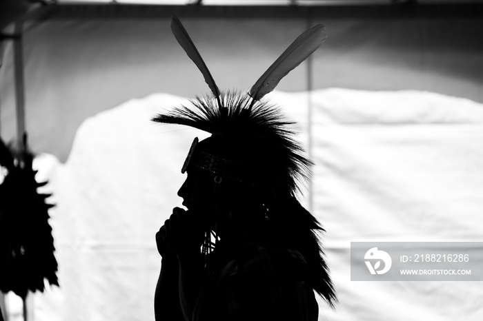 Traditional Aboriginal Pow wow silhouette