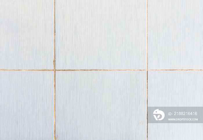 Old tile wall with the dirty grout.