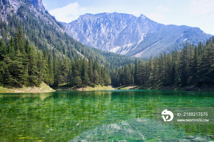 Famous green lake in Austria