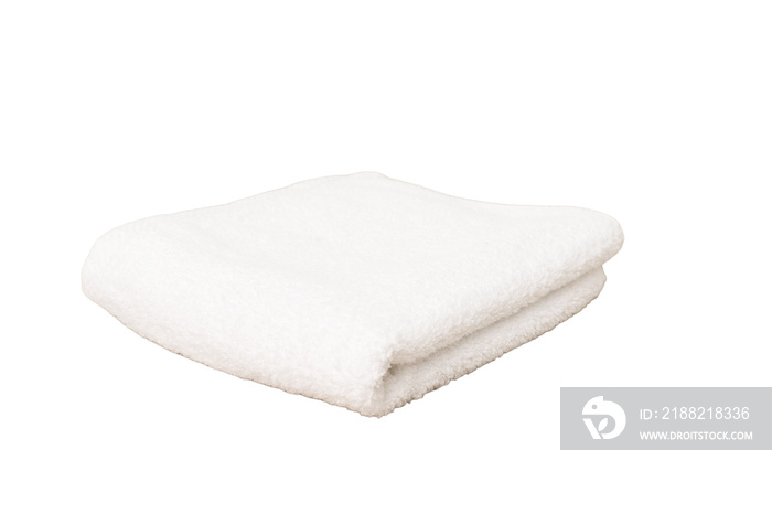 White towel isolated on white background .