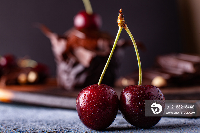 chocolate cupcake with a cherry