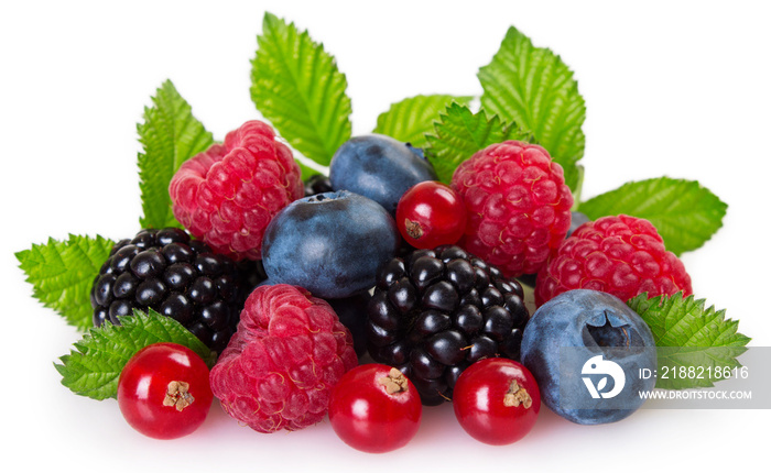 Fresh berries on white background